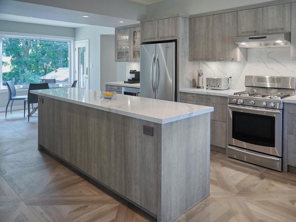 Kitchen in weathered wood color design, Toronto Modern Plus